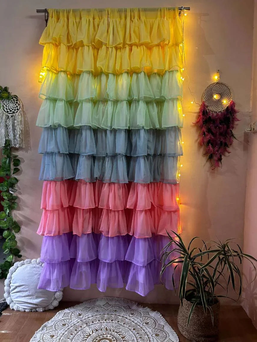 Unicorn Shade Full Ruffle Curtain
